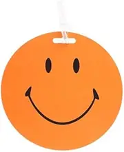 [Balanzza] Korjo Smiley Faces Luggage Tags, 2 Pack, Orange