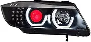 Headlight Assembly Compatible with M/W 3-series E90 2006-2012 LED DRL Dual Beam Lens LED Sequential Turn Signal Halogen High Beam