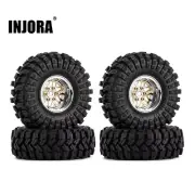 INJORA 1.0" 62*22mm Offset -4.4mm Beadlock Wheels Tires for 1/18 1/24 RC Crawler