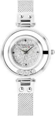 VICTORIA HYDE Designer Silver Women's Watch Quartz Movement 30mm