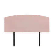 Linen Fabric Double Bed Curved Headboard Bedhead - Pale Pink