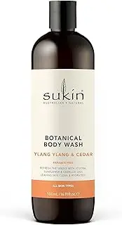 [Sukin] Botanical Body Wash, Ylang Ylang & Cedar, 500ml