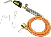 Intendvision Propane Torch Head, Mapp Gas Torch with Trigger Start, Adjustable Flame Knob, 1.5m Hose, Soldering Brazing Welding BBQ Torch Fuel by Propane Mapp Map Pro Gas (Includes Cylinder Clip)