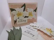 Stampin Up! Easter Lilies Happy Birthday Card Making Kit Set of 4