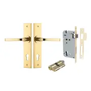Iver Annecy Door Lever Handle on Chamfered Backplate Entrance Kit Key/Key