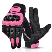 Motorcycle Gloves For Women Touch Screen Summer Motorbike Dirt Bike Full Finger Gloves Road Racing, Cycling, Climbing Motocross pink M