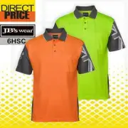 JB's wear HI VIS SOUTHERN CROSS POLO Shirt,Work, Crew,6HSC