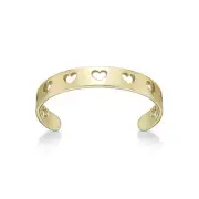 10K Yellow Gold Heart Cutout Adjustable One Size Band Toe Ring Gift For Women