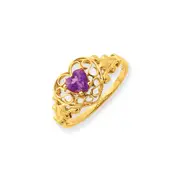 14k Yellow Gold Rhodolite Garnet Birthstone Ring