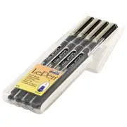 Marvy Uchida Le Pen Mirco Plastic Tip X-Fine 4/Pk Black Office School Art Write