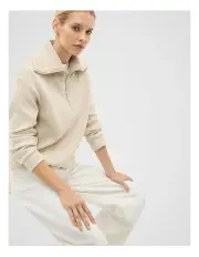 [Seed Heritage] Textured Twist Sweat Top in Oat Twist