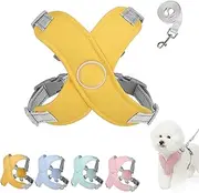 Chewie Cozy Harness, Chewie Dog Harness, Adjustable Cozy Harnesses No Pull Dog Harnesses Without Restraint, Breathable & Comfortable & Anti-Breakaway & Reflective at Night (Yellow)