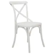 Charlotte Cross Back Birch Wood Antique White Dining Chair Elm