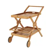 Boca Multi Layered Solid Timber Trolley Table - Natural