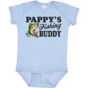 Inktastic Pappy's Fishing Buddy Baby Bodysuit Kids Little Fish Illustration I
