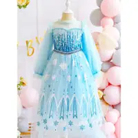 在飛比找ETMall東森購物網優惠-愛莎冰雪奇緣高端elsa生日公主裙