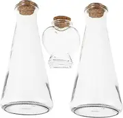 GARVALON 3pcs Wedding Ceremony Set Glass Drift Bottles Cork Lid Diy Craft Container for Wedding Present Decor