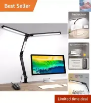 LED Desk Lamp with Clamp, 20W Three Lights Desk Light for Home Office, Flexib...