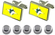 [Select Gifts] Shirt Dress Studs Aimores City Minas Gerais State Flag Cufflinks