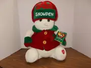 Target Snowden Vintage 1998 Plush 24" SNOWMAN in Red and Green with Tag