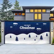 Christmas Garage Door Banner Decoration Hanging Christmas Backdrop Decoration