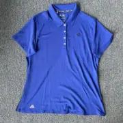 Ladies Adidas climacool CB Button Golf Shirt Blue - Large