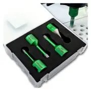 Tile Hole Saw Kit - 3pcs Diamond Core Drill Bits 6/8/10mm+1pc 4/5" Diamond Be...