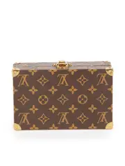 Brown Leather Monogram Trunk Dice Set