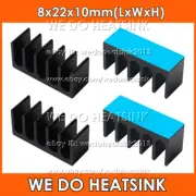 8x22x10mm Black Heatsink Radiator Cooler With Thermal Pad for DIP IC Chips