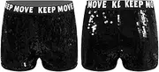 [iEFiEL] Sequins Dance Shorts for Girls Sparkle Hot Pants Gymnastics Boyshorts Glitter Jazz Dancewear 4-16 Years