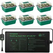 72-Cell Seed Starter Kit with Heat Mat & Controller, 6-Pack for Germination
