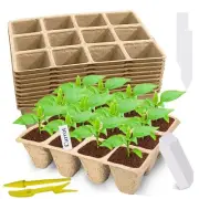 Biodegradable Seed Starter Tray 120 Cells 10 Packs with Labels & Tools