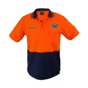 Manly Warringah Sea Eagles NRL Short Sleeve Polo Work Shirt Orange