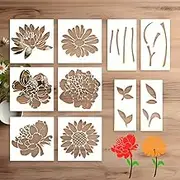 Large Flower Stencils | Flower Stencils for Painting on Walls | Reusable Decorative Floral Templates for Wall Wood Art Crafts Outdoors Projects