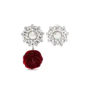 [Magda Butrym] Magda Butrym Rose Crystal-embellished Earrings ONE SIZE RED