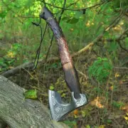 Custom Handmade Carbon Steel Viking Valhalla Axe Tomahawk Throwing Axe W/Sheath