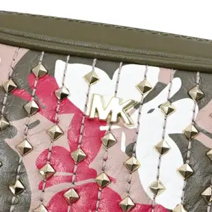 【Michael Kors】金屬LOGO鉚釘蝴蝶流蘇吊飾方包相機包斜背包(綠)
