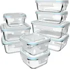 18 Piece Glass Food Storage Containers with Lids,Glass Meal Prep Containers,food