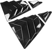 HOUV 1 Set Carbon Fiber Grain Style ABS Rear Side Window Louver Shutter Covers Trims Fit for Corlla Sedan 2020 2021 2022 2023