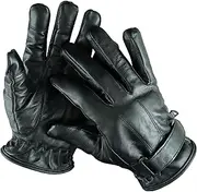 [Leatherick] Men’s Black Genuine Sheepskin Leather Gloves - Soft Liner Winter Gloves with White Threaded Double Stitching for Outdoor Activities