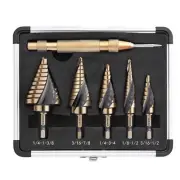 Cobalt Step Drill Bit Set, Hex Shank Step Drill Bit with Automatic Center Pun...