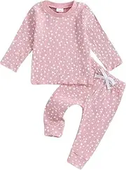 [allshope] Baby Girl Fall Clothes Set Floral Print Long Sleeve Tops Pants Cute Infant Toddler Outfits 6 12 18 24 Months 2T