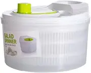 AIMALL Large Salad Spinner with 3L Capacity – Vegetable and Lettuce Washer Dryer with Rotary Handle, Clear Stackable Lid, 8.8 x 5.9 Inch PP Serving Bowl