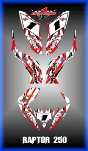 YAMAHA RAPTOR 250 125 SEMI CUSTOM GRAPHICS KIT TRANCE252