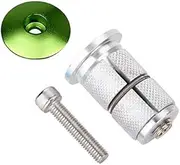 Free-fly Bike Stem Headset Top Cap,Aluminum Alloy Bicycle Headset Top Cap Bike Fork Expander Bung Plug (Green)