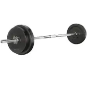 38Kg Barbell Weight Set Plates Bench Press Fitness Exercise Home Gym 168Cm rubbe
