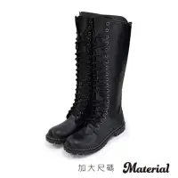 在飛比找momo購物網優惠-【MATERIAL】女鞋 長靴 加大尺碼率性綁帶長靴 TG7