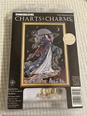 Dimensions ALLURING SORCERESS Charts & Charms Cross Stitch 72425 Vtg New Rare!