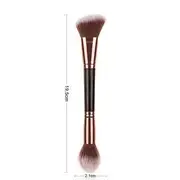 Violeta - Makeup Brush / Dual Head Makeup Brush (various designs) 07 - 1 Pc - Contour Brush - Brown & Gold & Black - One Size