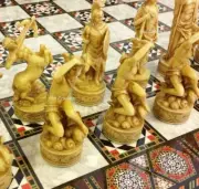 Greek Roman Mythology Gods CHESS SET W/ 17" Mosaic Color Board